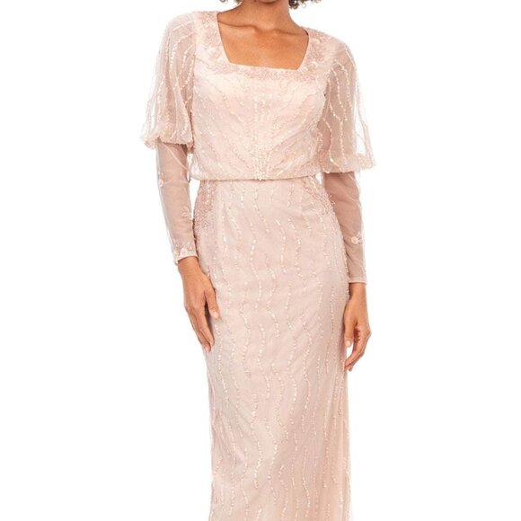 NWT Ashley Lauren 11201 Sequin Mother of the Bride Dress Blush Size 4